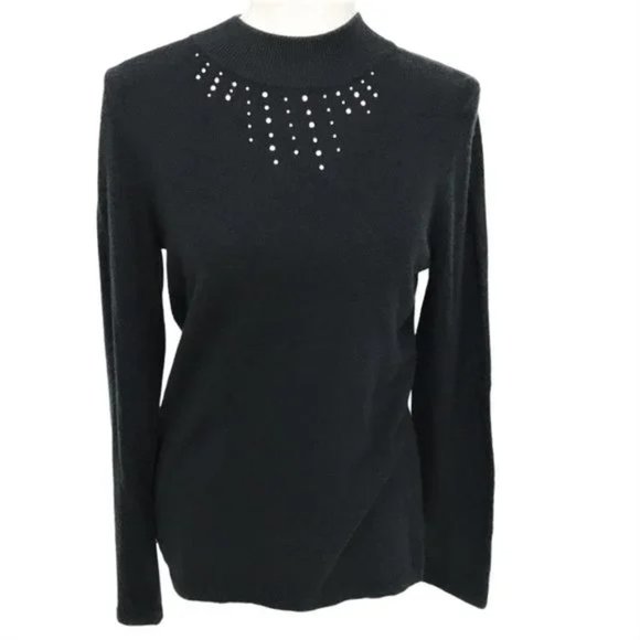 Mercer Street Studio Sweater Rhinestones Black M - Picture 1 of 7